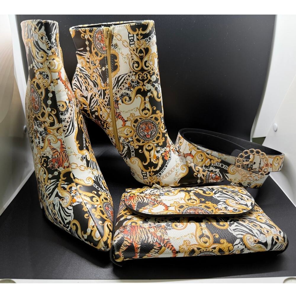 Set Anne Michelle Baroque Patterns Boots Size 10 accessories